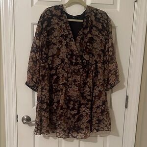 Madewell Floral V-Neck Dress